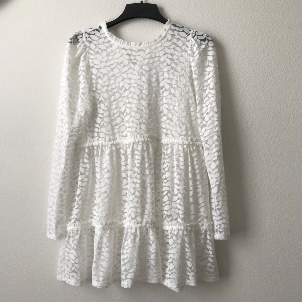 Beach Cover Up dress Size M White Boho
